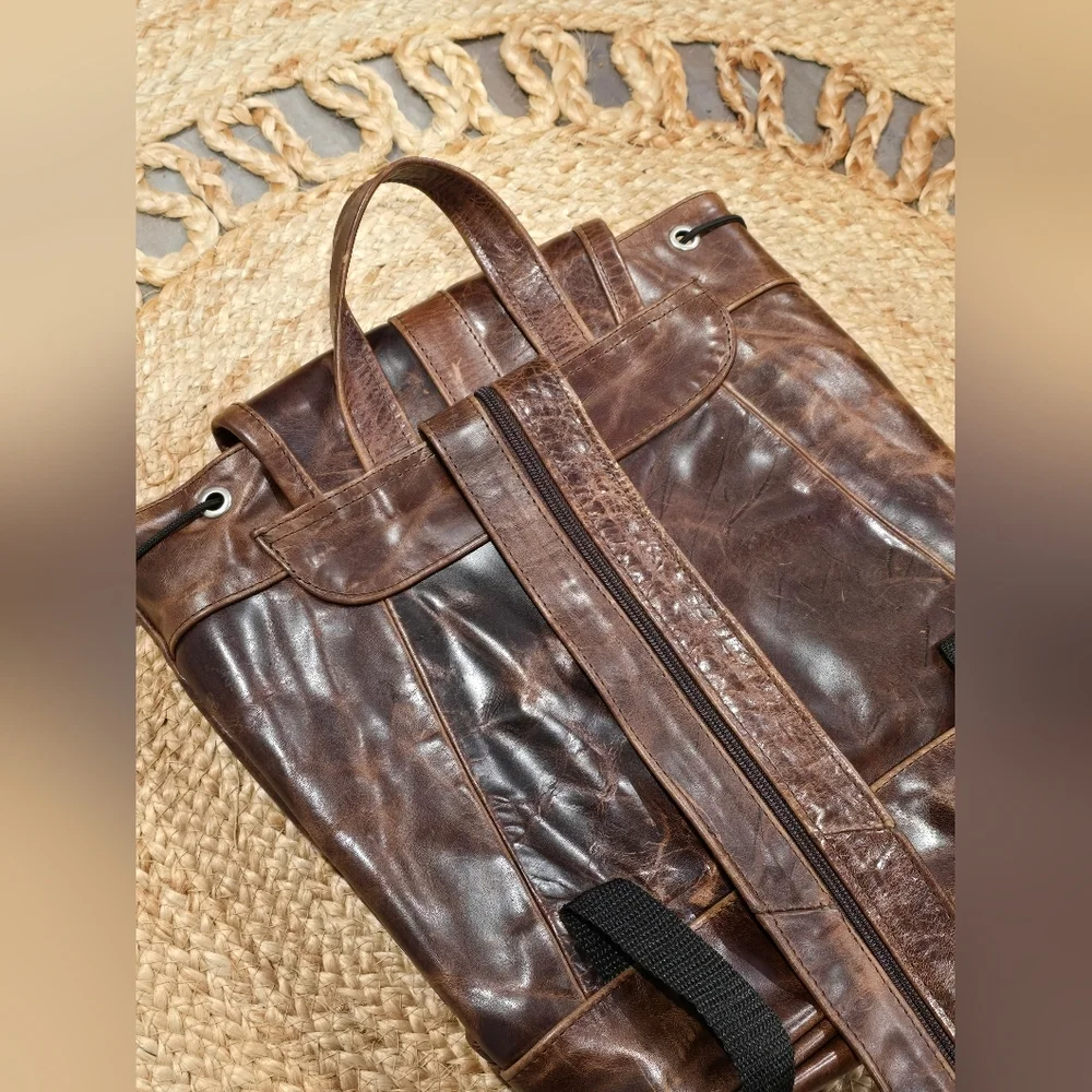 Vintage Brown Leather Backpack